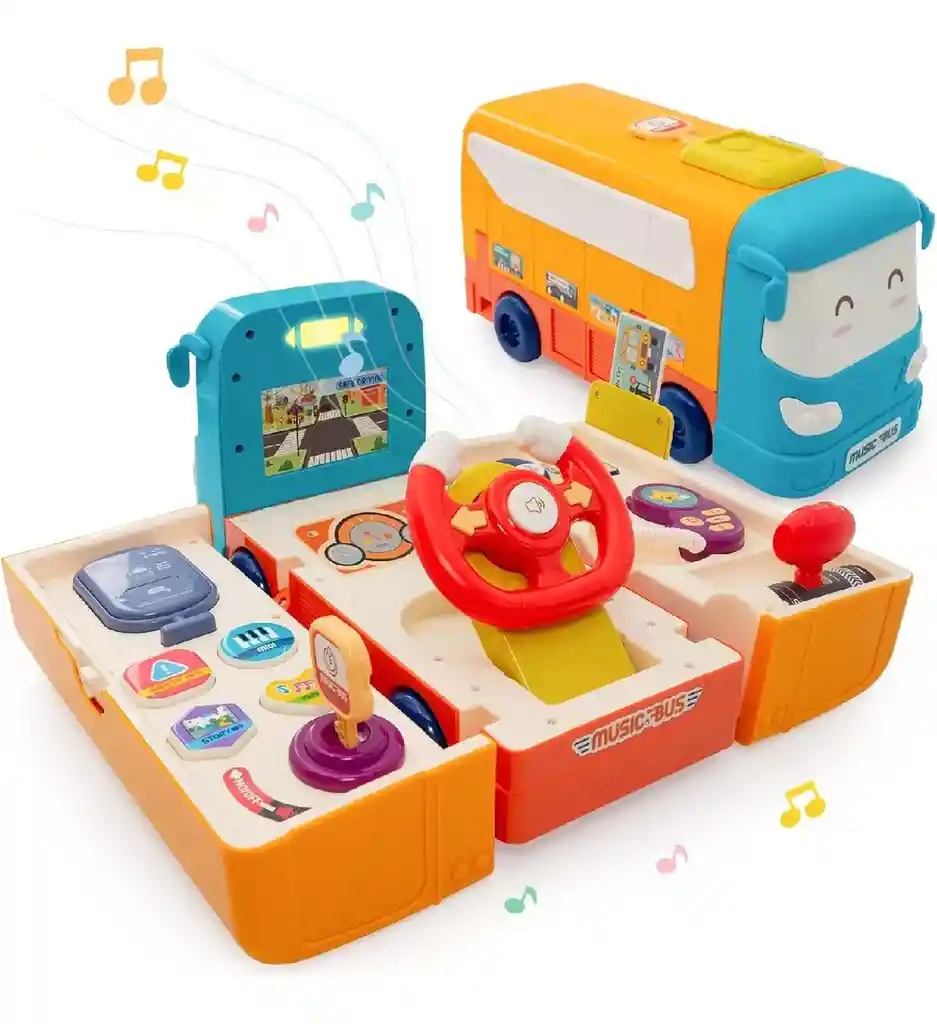 Juego Didáctico Autobús Interactivo Con Volante Para Niños