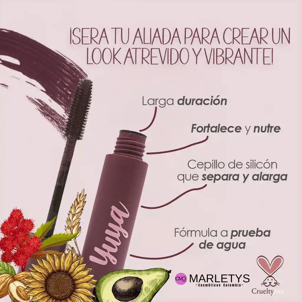 Máscara De Pestañas "10 Aceites Naturales" - Tono Borgoña