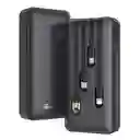 Power Bank Inalámbrica Gar 159 1hora Con Multicables Tipo C V8 Lightning De 20.000mah