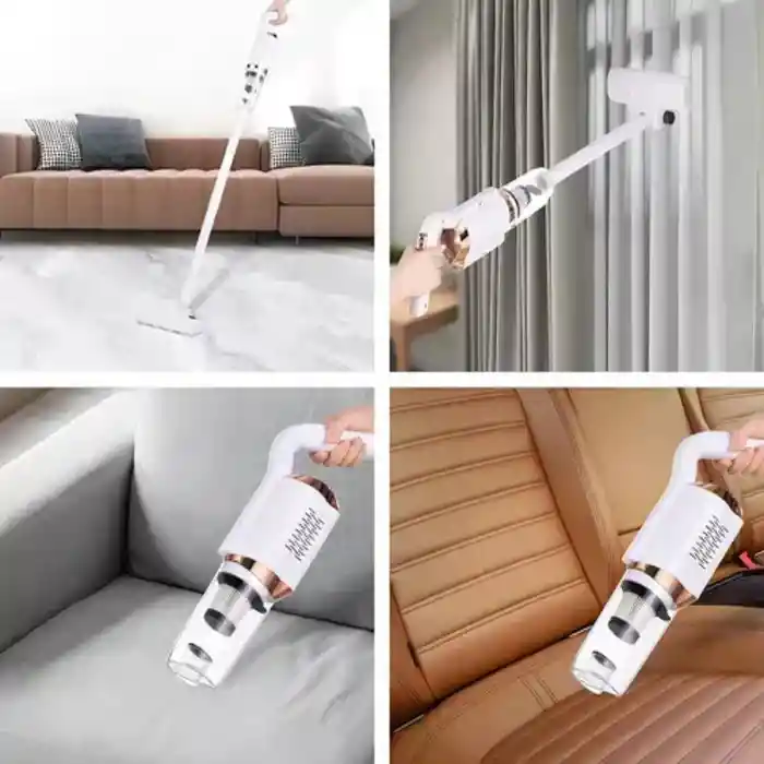 Aspiradora Portátil Inalámbrica Vertical Mano Multiuso Hogar Auto Limpia Color Blanco