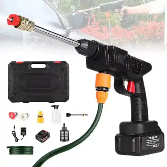 Hidrolavadora Pistola Alta Precion Lavado Inalámbrico Bateria 48v Maletin Color Negro
