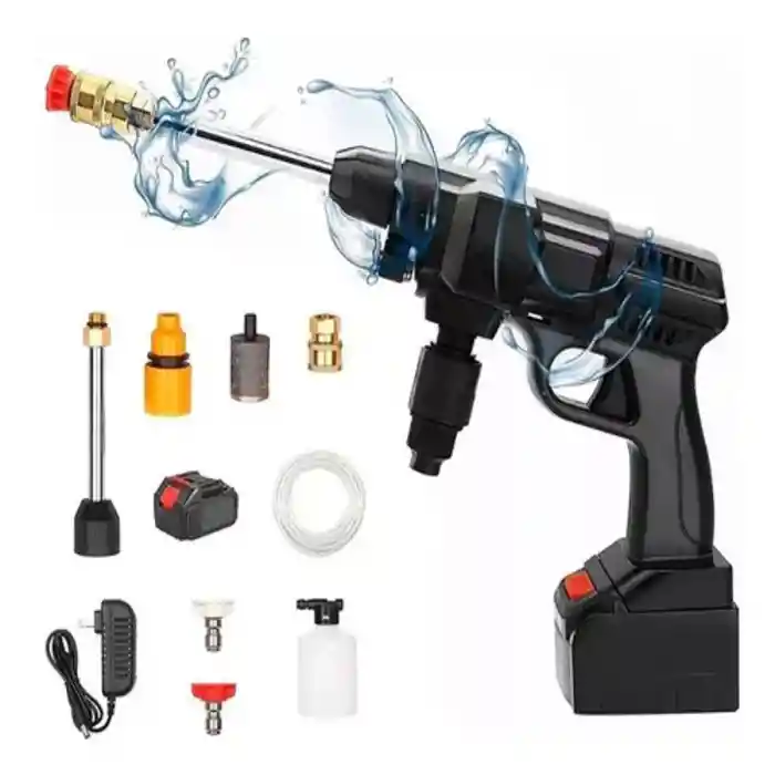 Hidrolavadora Pistola Alta Precion Lavado Inalámbrico Bateria 48v Maletin Color Negro