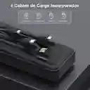Power Bank Inalámbrica Gar 159 1hora Con Multicables Tipo C V8 Lightning De 20.000mah