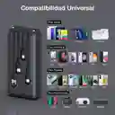 Power Bank Inalámbrica Gar 159 1hora Con Multicables Tipo C V8 Lightning De 20.000mah