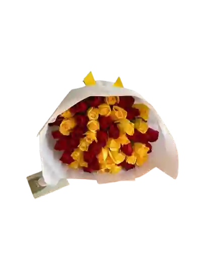 Bouquet De 40 Rosas Amarillas Y Rojas