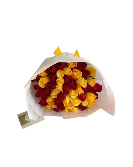 Bouquet De 40 Rosas Amarillas Y Rojas