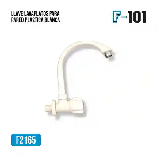 Llave Lavaplatos Para Pared Plastica Blanca