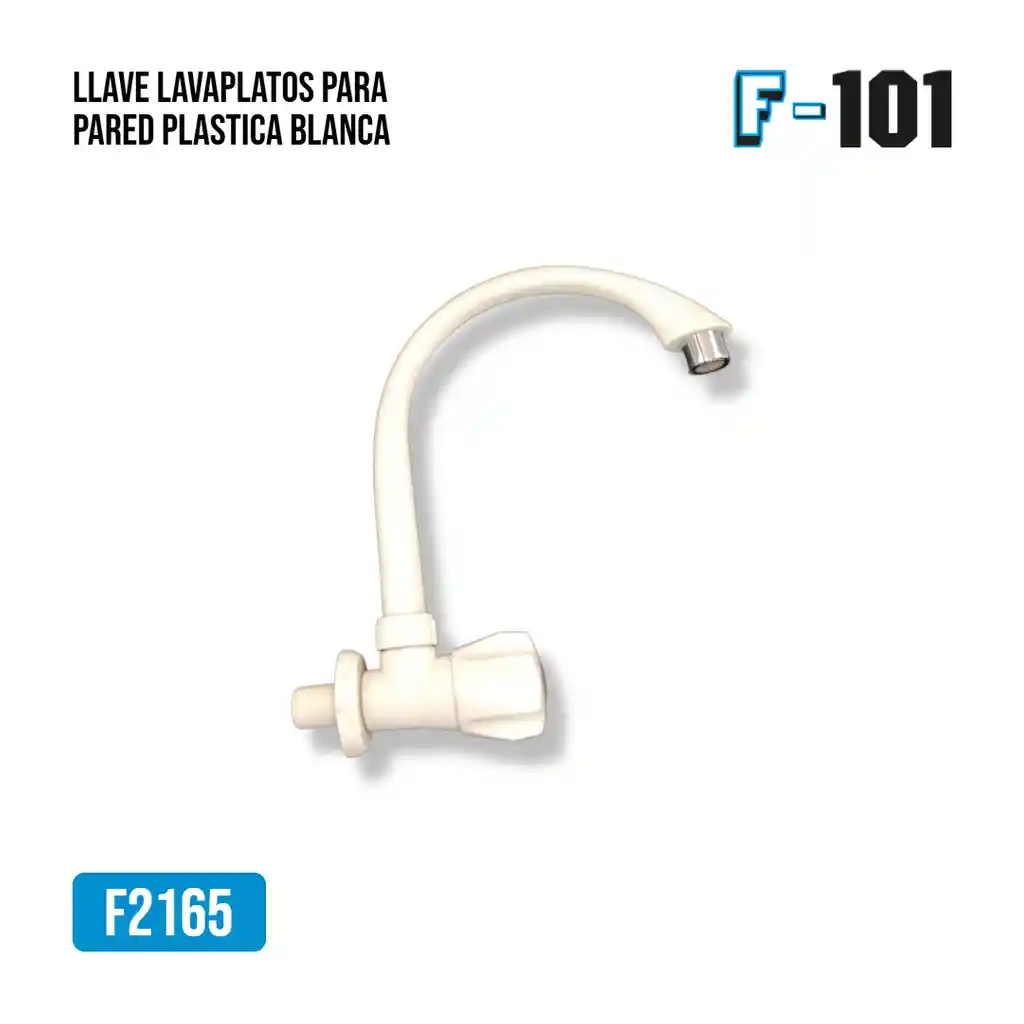 Llave Lavaplatos Para Pared Plastica Blanca