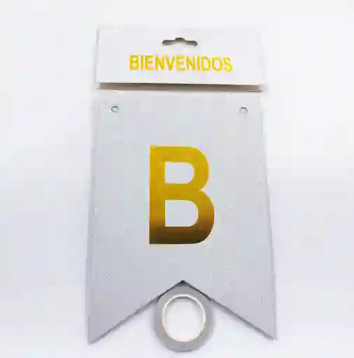 Banderín Letrero Bienvenidos Plateado