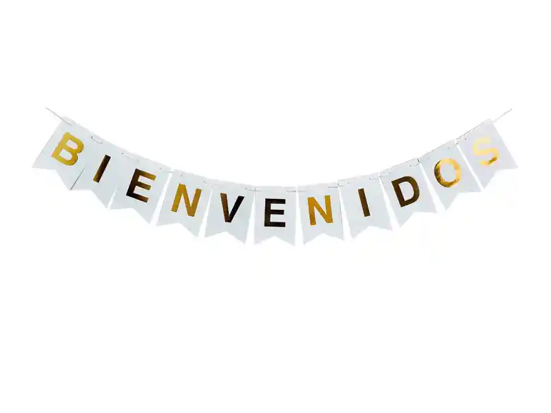 Banderín Letrero Bienvenidos Plateado