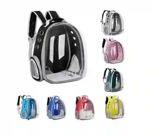 Morral Mochila Maleta Transparente Para Perro O Gato