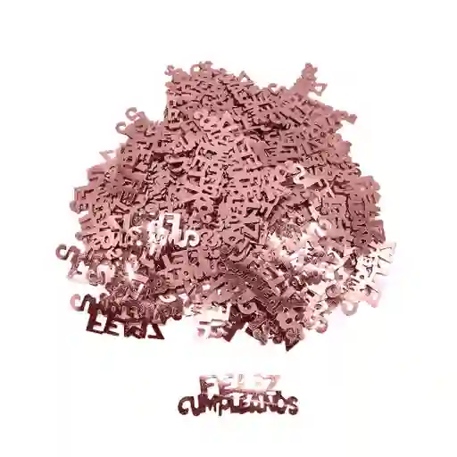 Confetti Oro Rosa Para Mesa Feliz Cumpleaños