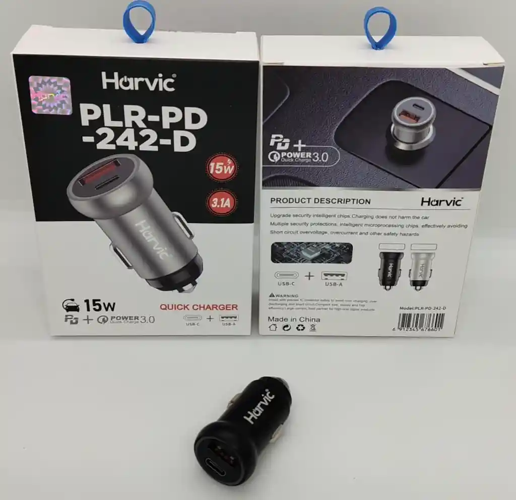 Cargador Carro Pluyin Cigarrera Harvic 242