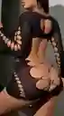 Minivestido Con Mangas Negro