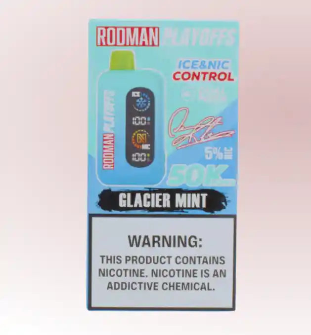 Vaporizador Rodman Playoffs 50,000 Puff 5% Ice Nic Control Glacier Mint
