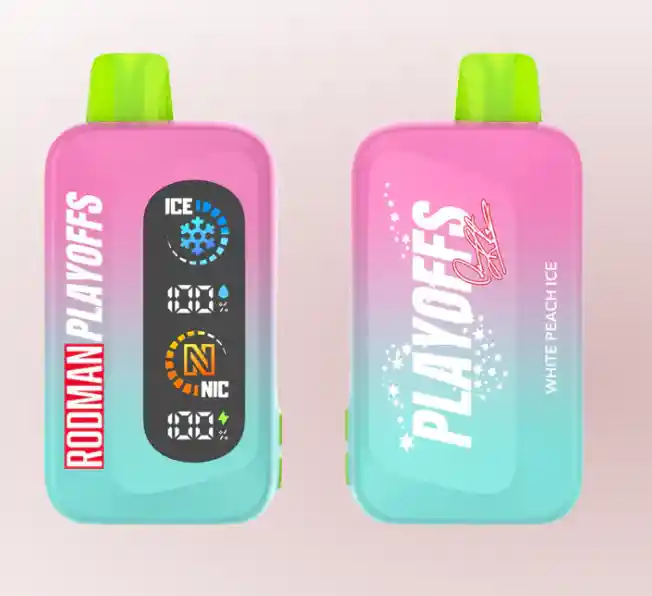 Vapes Rodman Playoffs 50,000 Puff 5% Ice Nic Control White Peach Ice