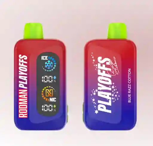 Vapes Rodman Playoffs 50,000 Puff 5% Ice Nic Control Blue Razz Cotton