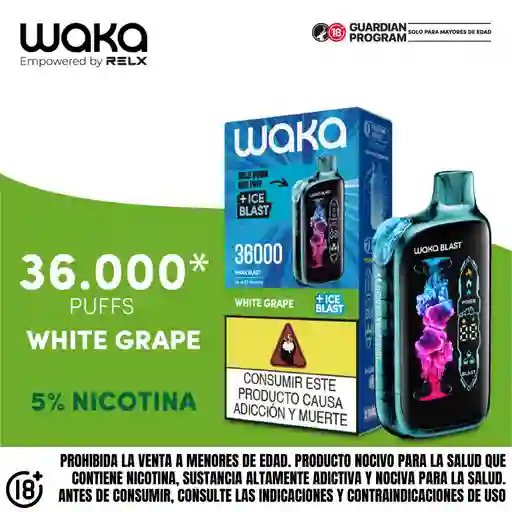 Vape Waka White Grape 36000 Puffs 5%