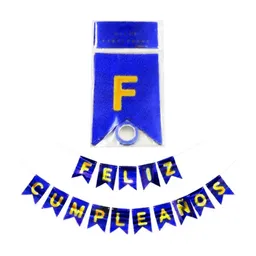 Guirnalda Letrero Banderines Festón Escarchado Feliz Cumpleaños Azul Oscuro