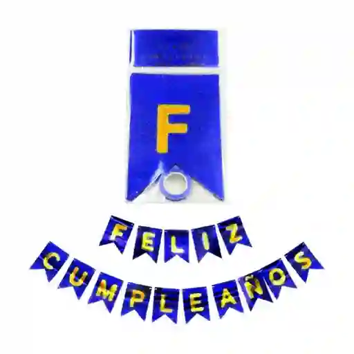 Guirnalda Letrero Banderines Festón Escarchado Feliz Cumpleaños Azul Oscuro