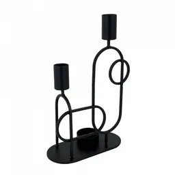 Candelabro Concepts Crystal Blue 16x24cm Negro Hierro