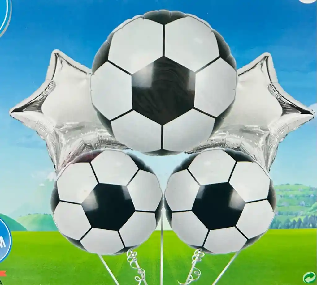 Bouquet Globos Bombas Set X 5 Globos Estrellas Balones Fútbol