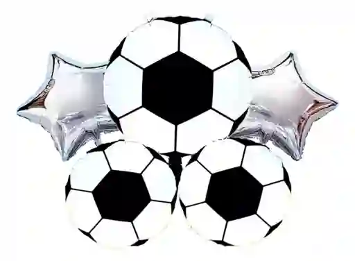 Bouquet Globos Bombas Set X 5 Globos Estrellas Balones Fútbol
