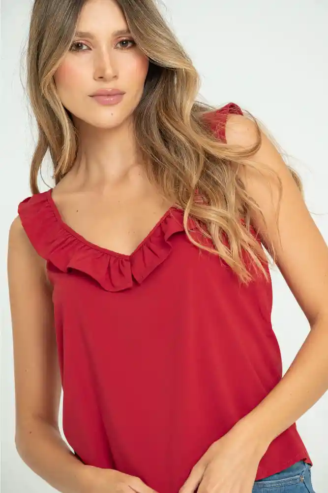 Blusa Araujo Color Rojo Persa Talla Xl
