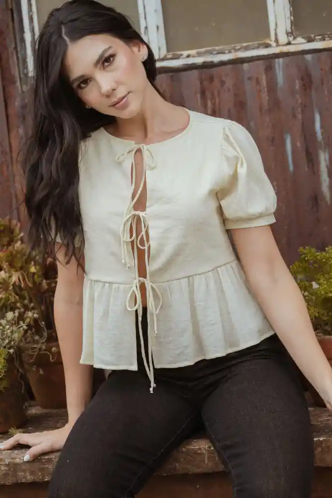Blusa Summer Color Beige Claro Talla Xs