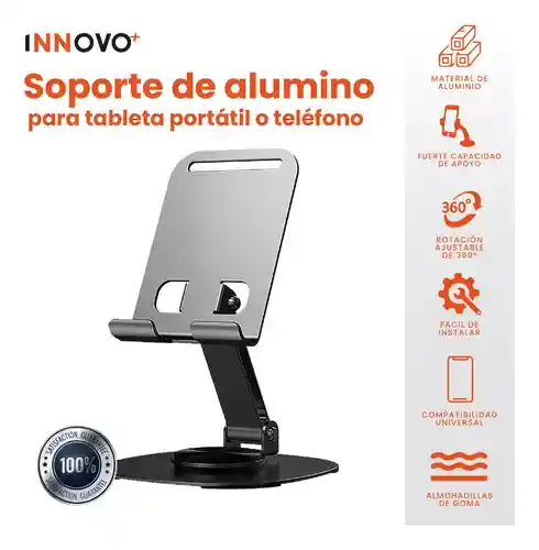 Base Soporte Para Celular Tablet Metalico Con Rotación 360 Oficina Corporativo