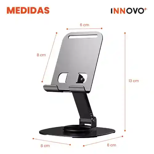 Base Soporte Para Celular Tablet Metalico Con Rotación 360 Oficina Corporativo