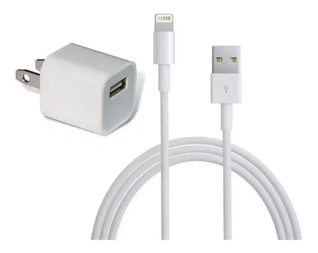 Cargador Cubo + Cable 1m Lightning Compatible Iphone 5 6 7 8 X