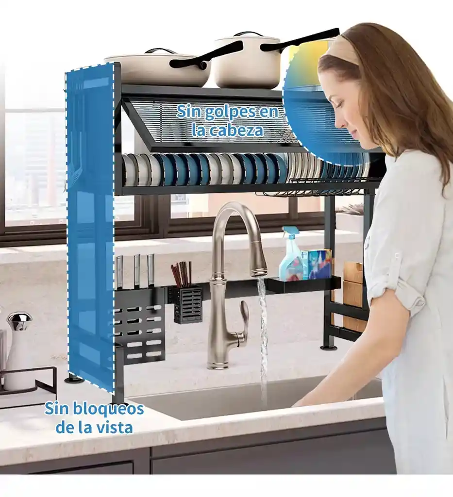 Organizador Y Escurridor Platos Loza Con Tapa 85 Cm