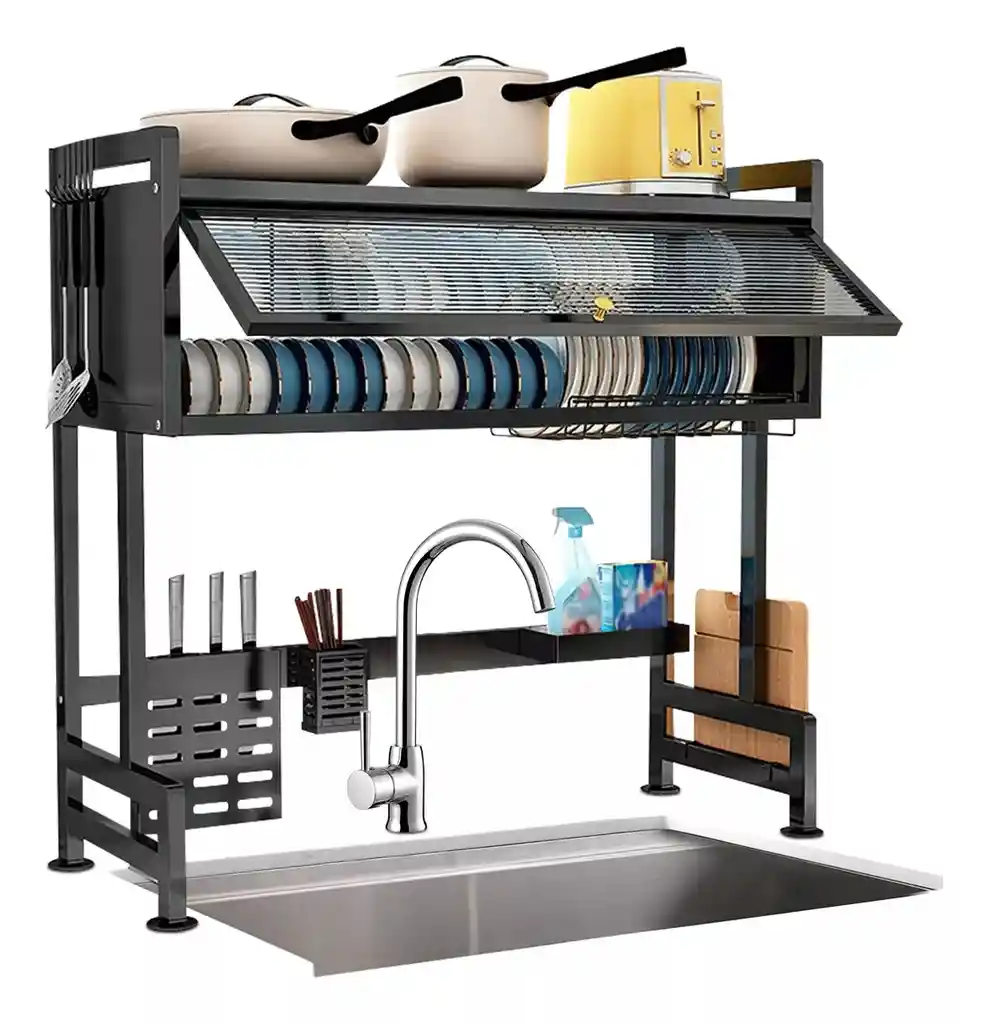 Organizador Y Escurridor Platos Loza Con Tapa 85 Cm