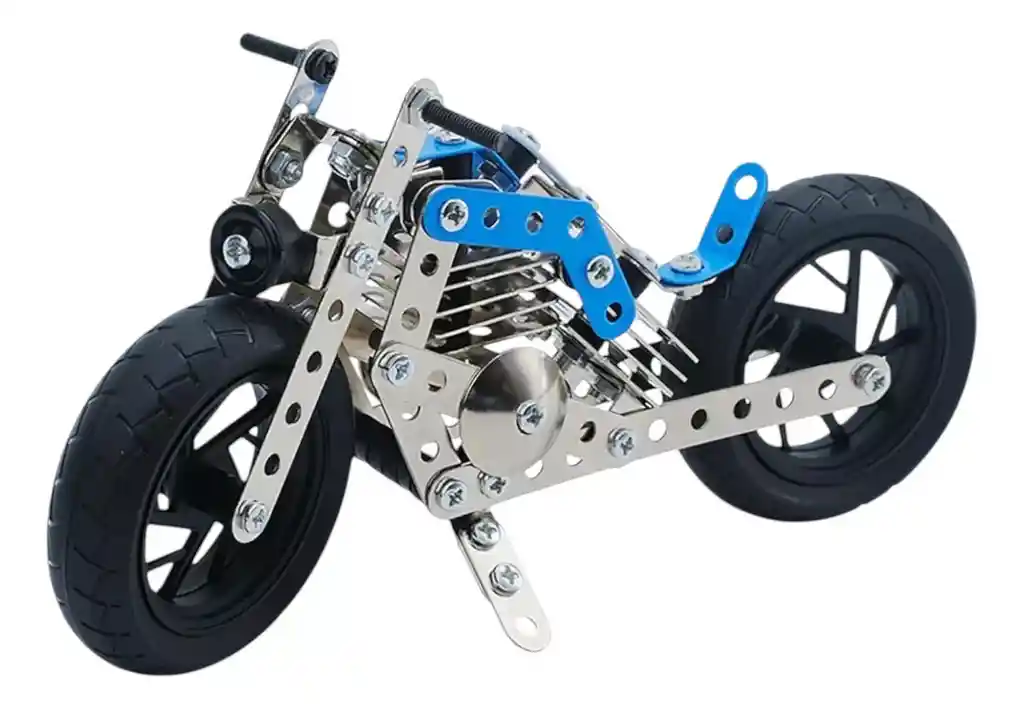 Juego Didáctico De Construcción Moto 140 Piezas Para Niños