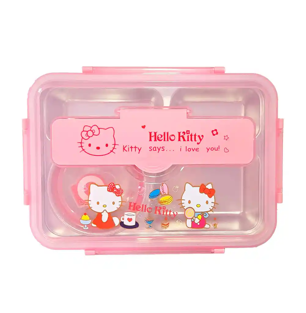 Lonchera Portatil Hello Kitty Infantil Antiderrames Cubierto