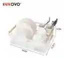 Platero Escurridor Para Cocina Organizador De Loza Práctico Elegante Blanco En Acero Innovo Home