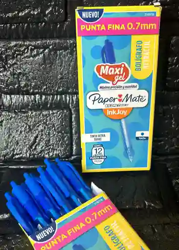 Lapicero Azul Oscuro Retractil Kilometrico Caja X12 Unidades