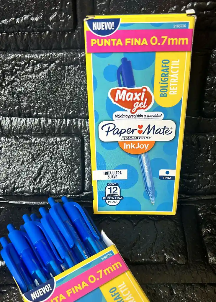 Lapicero Azul Oscuro Retractil Kilometrico Caja X12 Unidades