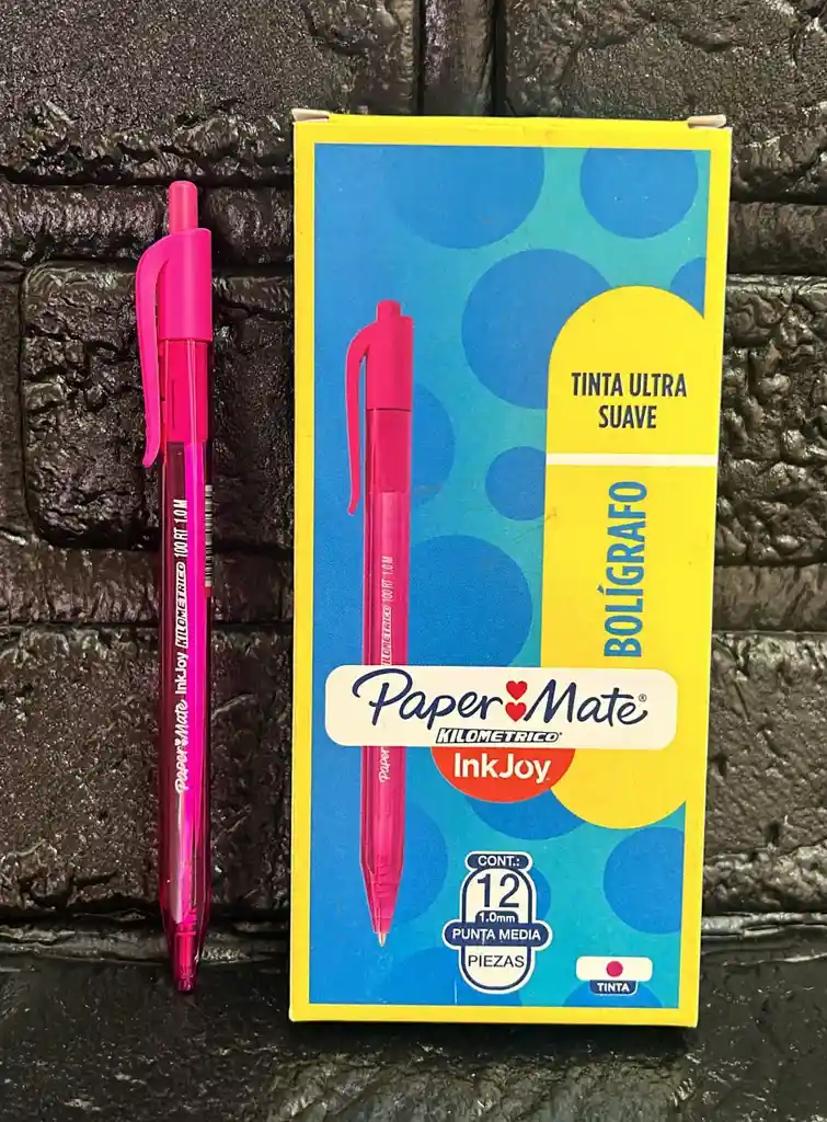 Lapicero Fucsia Retractil Kilometrico Caja X12 Unidades
