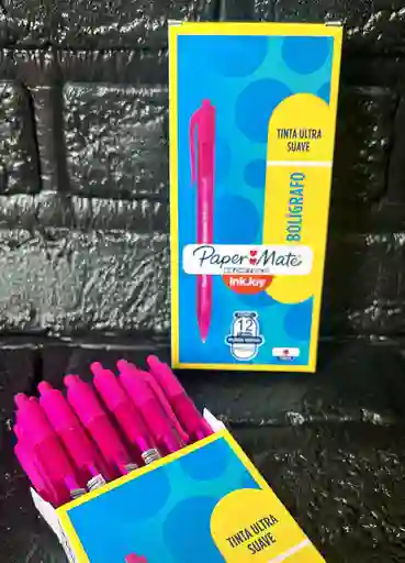 Lapicero Fucsia Retractil Kilometrico Caja X12 Unidades