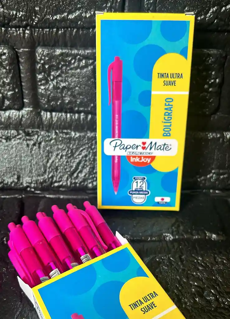 Lapicero Fucsia Retractil Kilometrico Caja X12 Unidades