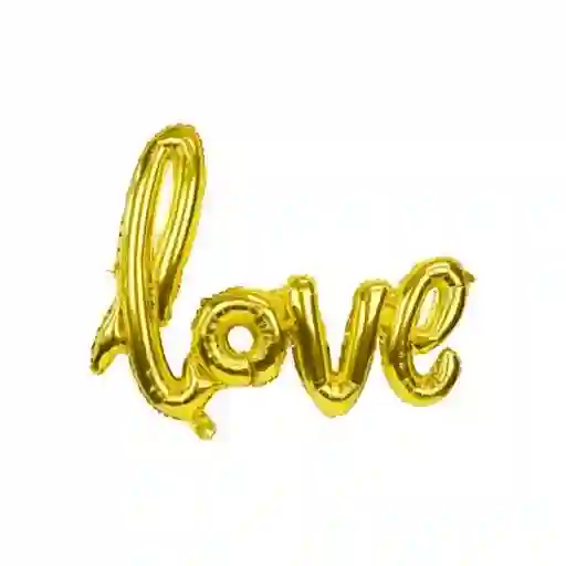 Letrero Globos Bombas Inflable Dorado Love Metalizado