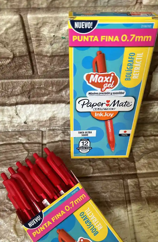 Lapicero Rojo Retractil Kilometrico Caja X12 Unidades