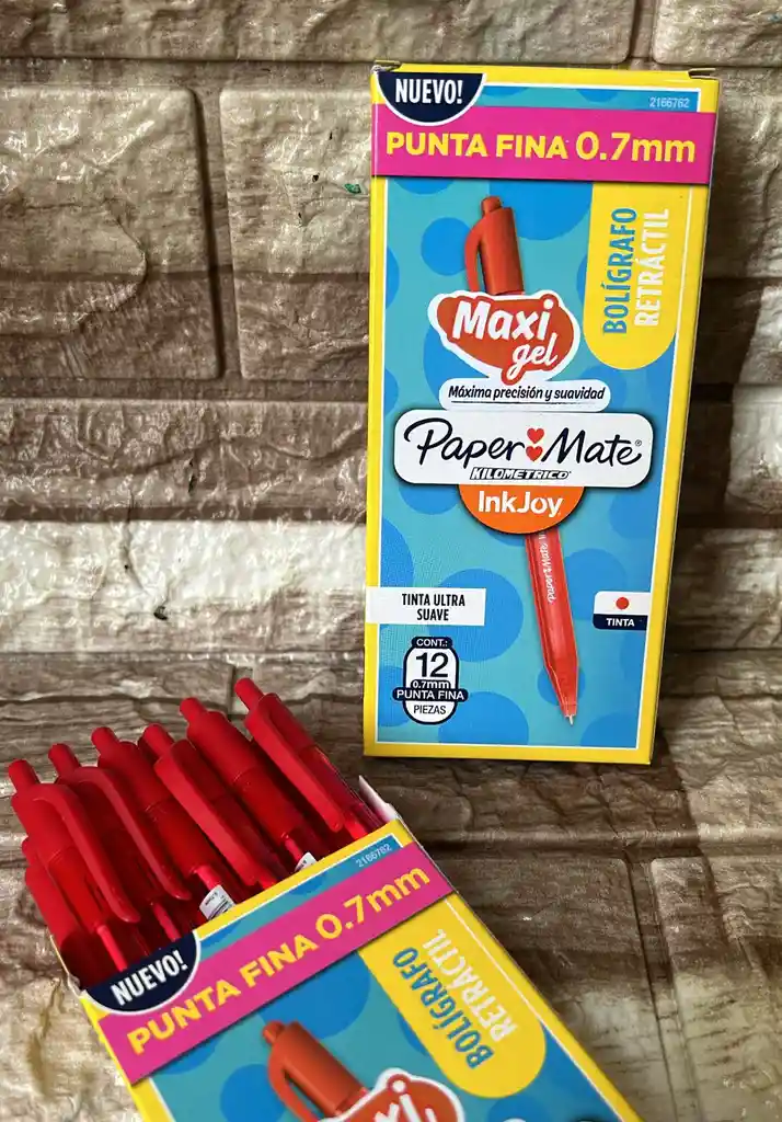 Lapicero Rojo Retractil Kilometrico Caja X12 Unidades