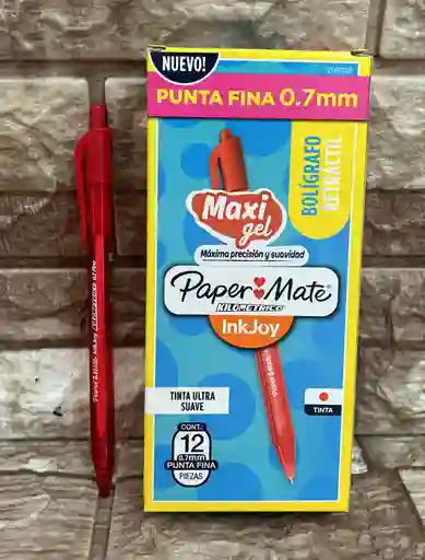 Lapicero Rojo Retractil Kilometrico Unidad
