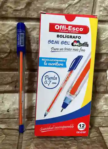 Lapicero Semigel Azul Offi Esco Unidad