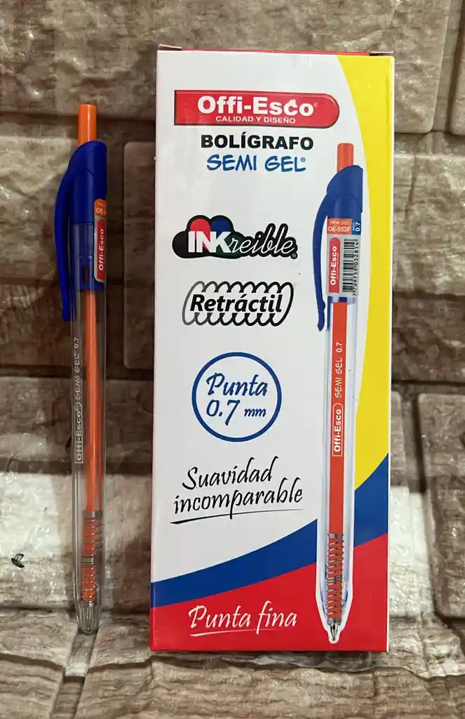 Lapicero Semigel Azul Oscuro Offi Esco Retractil Unidad