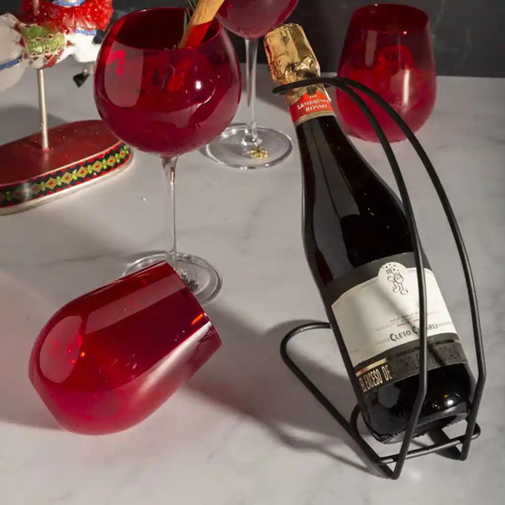 Soporte Para Botella de Vino Negro Ambiente Gourmet