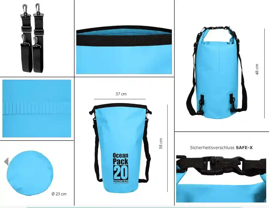Bolsa Morral Maleta Seca Impermeable 20 Libras Profesional